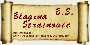 Blagina Strainović vizit kartica
